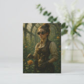 Steampunk Viktorianisch Gardener Art Postkarte (Stehend Vorderseite)