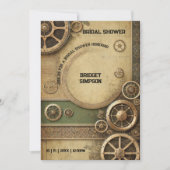 Steampunk Viktorianisch Gearwork Bridal Einladung (Vorderseite)