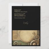 Steampunk Viktorianisch Gearwork Hochzeitstag Einladung (Rückseite)