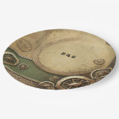 Steampunk Viktorianisch Gearwork Wedding Pappteller (Schrägansicht)