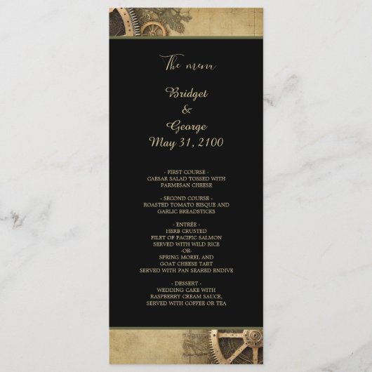 Steampunk Viktorianisch Gearwork Wedding Programm (Vorderseite)