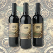 Steampunk Viktorianisch Gearwork Wedding Weinetikett