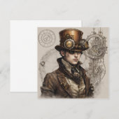 Steampunk Viktorianisch Gentleman Artwork Einladung (Vorne/Hinten)
