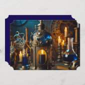 Steampunk Viktorianisch Gothic Scientists Labrador Einladung (Vorne/Hinten)