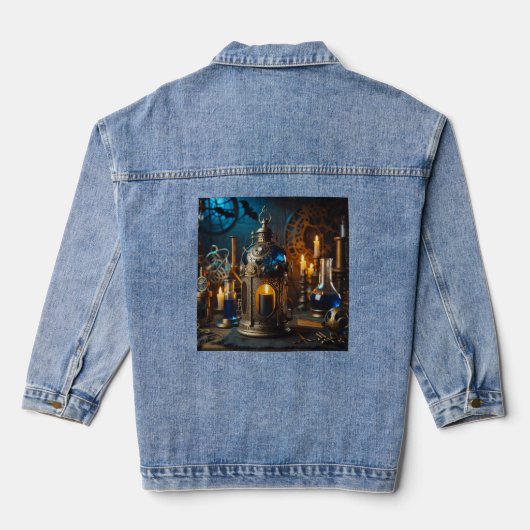 Steampunk Viktorianisch Gothic Scientists Labrador Jeansjacke (Rückseite)