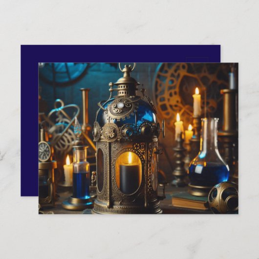 Steampunk Viktorianisch Gothic Scientists Labrador Postkarte (Vorne/Hinten)