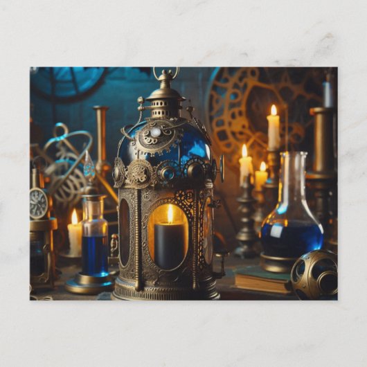 Steampunk Viktorianisch Gothic Scientists Labrador Postkarte (Vorderseite)