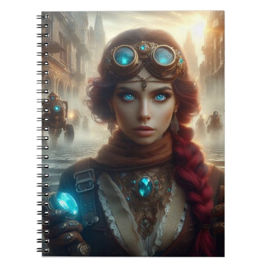 Steampunk Viktorianisch Industrial Lady Adventures Notizblock (Vorderseite)