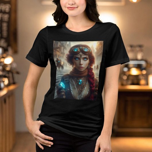 Steampunk Viktorianisch Industrial Lady Adventures Tri-Blend Shirt