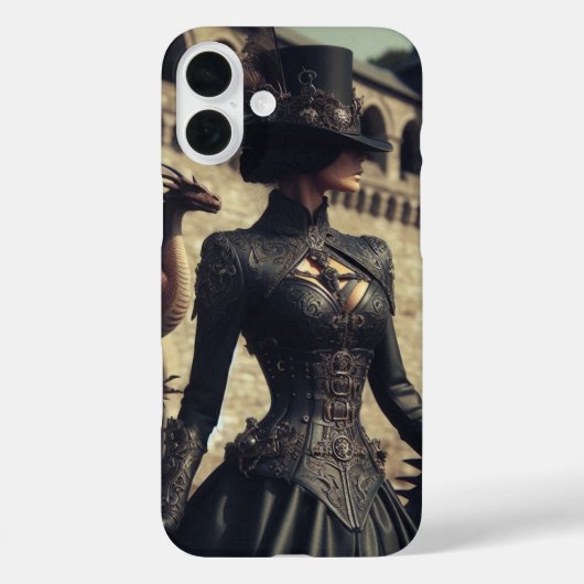 Steampunk Viktorianisch Industrial Lady Dragon Rid Case-Mate iPhone Hülle (Rückseite)