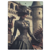 Steampunk Viktorianisch Industrial Lady Dragon Rid Klemmbrett (Rückseite)