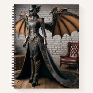 Steampunk Viktorianisch Industrial Lady Dragon Rid Notizblock
