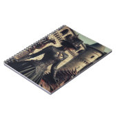 Steampunk Viktorianisch Industrial Lady Dragon Rid Notizblock (Linke Seite)