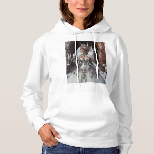 Steampunk Viktorianisch Industrial Winter Ice Quee Hoodie (Vorderseite)