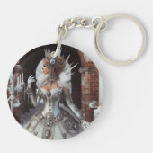 Steampunk Viktorianisch Industrial Winter Ice Quee Schlüsselanhänger (Rückseite)