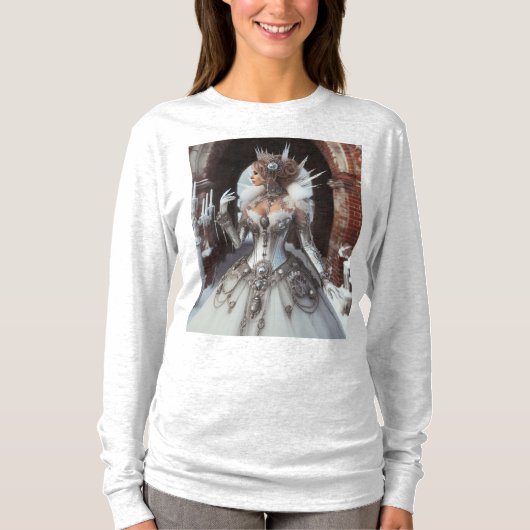 Steampunk Viktorianisch Industrial Winter Ice Quee T-Shirt (Vorderseite)