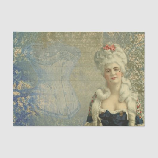 Steampunk Viktorianisch Lady Corset Tissue Paper Seidenpapier (Vorderseite)