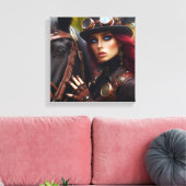 Steampunk Viktorianisch Lady Dark Rider Leinwanddruck (Insitu (Wohnzimmer))