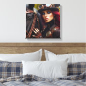 Steampunk Viktorianisch Lady Dark Rider Leinwanddruck (Insitu (Schlafzimmer))