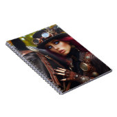 Steampunk Viktorianisch Lady Dark Rider Notizblock (Rechte Seite)