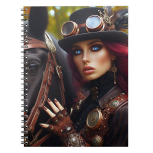 Steampunk Viktorianisch Lady Dark Rider Notizblock