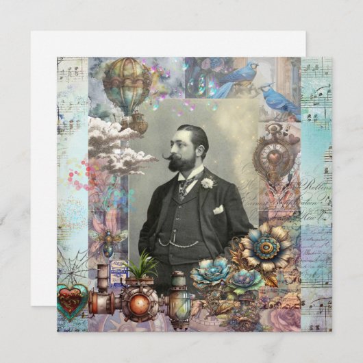 Steampunk Viktorianisch Man und sein Traum Danke (Vorne/Hinten)