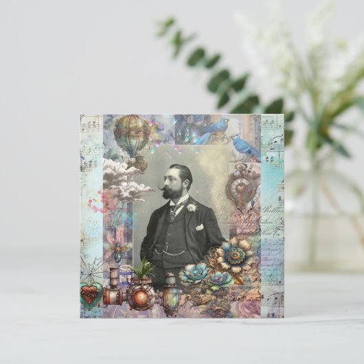 Steampunk Viktorianisch Man und sein Traum Danke (Stehend Vorderseite)