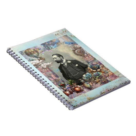 Steampunk Viktorianisch Man und sein Traum. Notizblock (Rechte Seite)