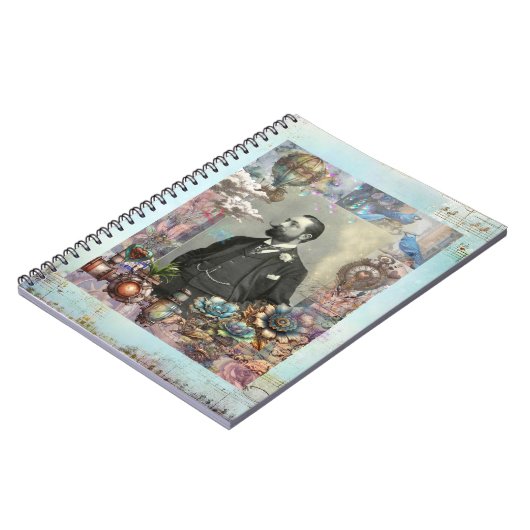 Steampunk Viktorianisch Man und sein Traum. Notizblock (Linke Seite)