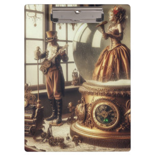 Steampunk Viktorianisch Music Snow Globe Performer Klemmbrett