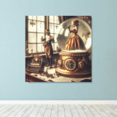 Steampunk Viktorianisch Music Snow Globe Performer Leinwanddruck (Insitu (Holzboden))