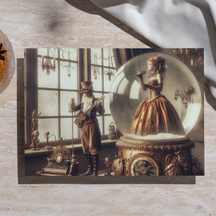 Steampunk Viktorianisch Music Snow Globe Performer Seidenpapier