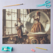 Steampunk Viktorianisch Music Snow Globe Performer Seidenpapier (Basteln)
