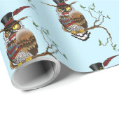 Steampunk Viktorianisch Owl Geschenkpapier (Rolleneckpunkt)