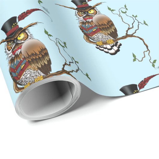 Steampunk Viktorianisch Owl Geschenkpapier (Rolleneckpunkt)