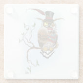 Steampunk Viktorianisch Owl Glasuntersetzer (Rückseite)