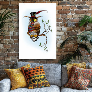 Steampunk Viktorianisch Owl Poster