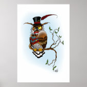 Steampunk Viktorianisch Owl Poster (Vorne)