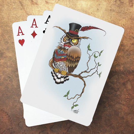 Steampunk Viktorianisch Owl Spielkarten