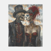 Steampunk Viktorianisch Skeleton Couple Fleecedecke (Vorderseite)