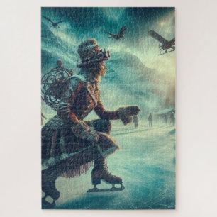 Steampunk viktorianischer Fantasy-Winter-Bote Puzzle