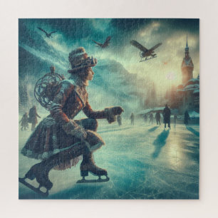 Steampunk viktorianischer Fantasy-Winter-Bote Puzzle