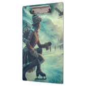Steampunk viktorianischer Fantasy-Winterbote Klemmbrett (Links)