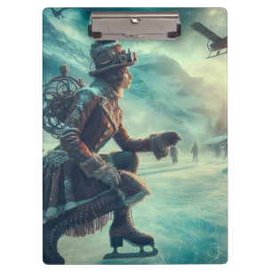 Steampunk viktorianischer Fantasy-Winterbote Klemmbrett