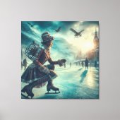 Steampunk viktorianischer Fantasy-Winterbote Leinwanddruck (Vorderseite)