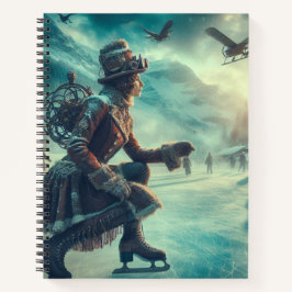 Steampunk viktorianischer Fantasy-Winterbote Notizblock