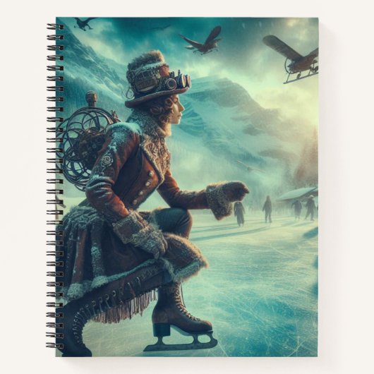 Steampunk viktorianischer Fantasy-Winterbote Notizblock (Vorderseite)