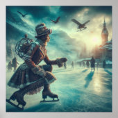 Steampunk viktorianischer Fantasy-Winterbote Poster (Vorne)
