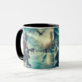 Steampunk viktorianischer Fantasy-Winterbote Tasse (Vorderseite Links)
