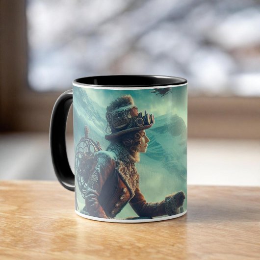 Steampunk viktorianischer Fantasy-Winterbote Tasse